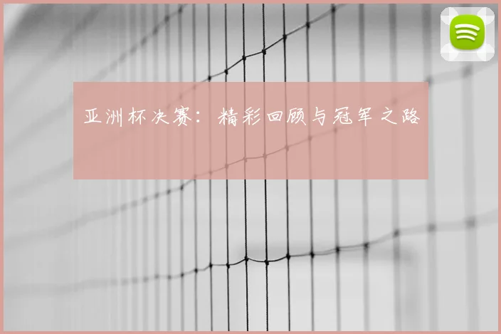 亚洲杯决赛：精彩回顾与冠军之路